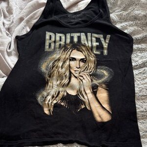 Britney Black Graphic Tank Top